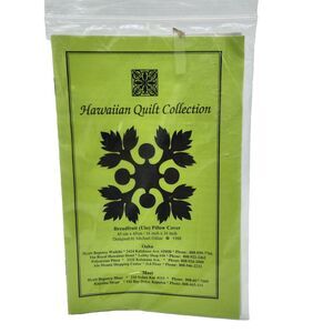 Hawaiian Quilt Collection Breadfruit (Ulu) Pillow Cover Pattern 16" Vintage 1988